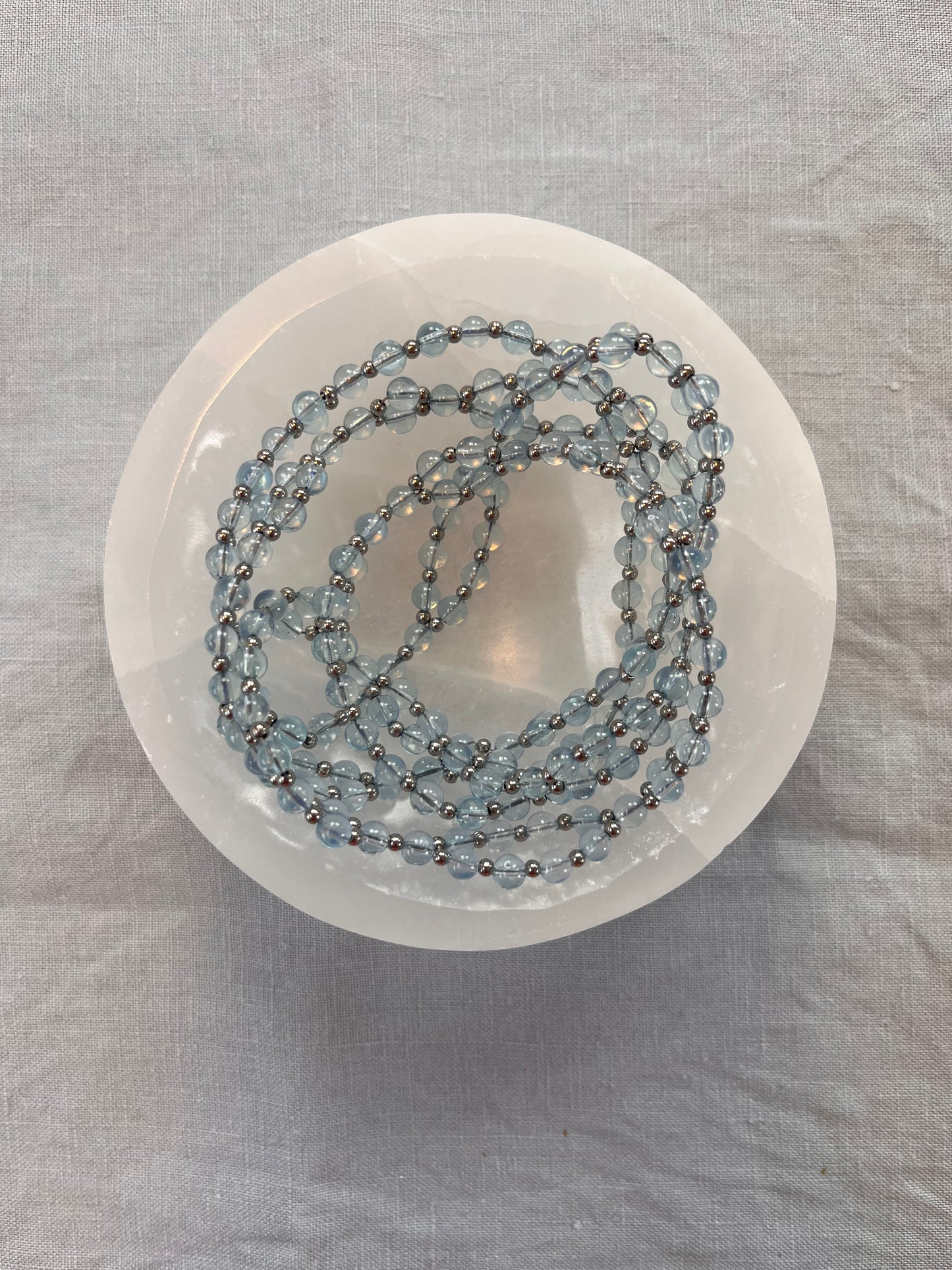 Tantric necklace with AAA grade aquamarine and stainless steal
