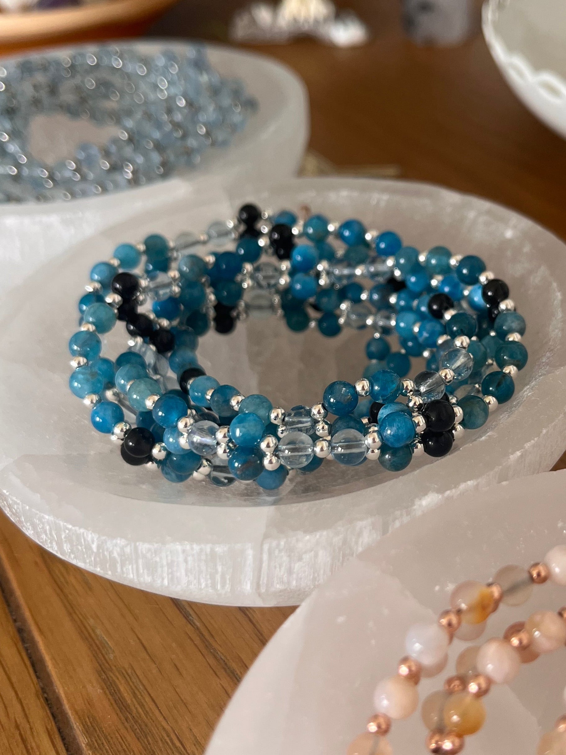 blue apatite tantric necklace